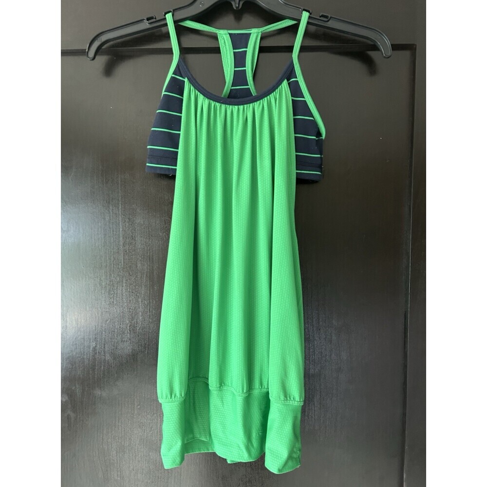 Lululemon Swiftly Tech Racerback Tank Top – Size 2-  Green - Navy